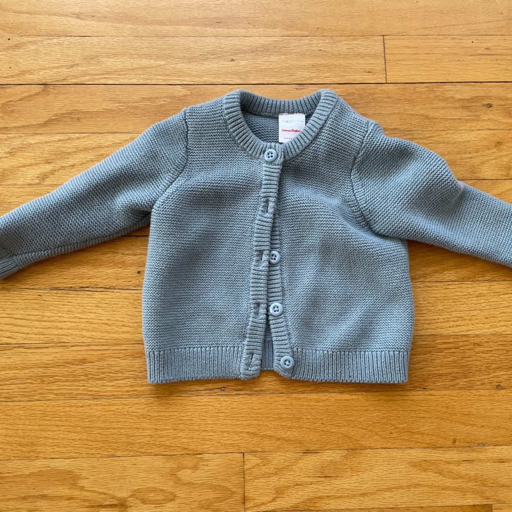 Hanna Andersson Blue Cotton Cardigan (12 - 18 months)